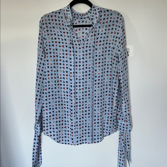 Equipment Femme Floral Garden Silk Tie Cuff Blouse - Picture 9 of 11